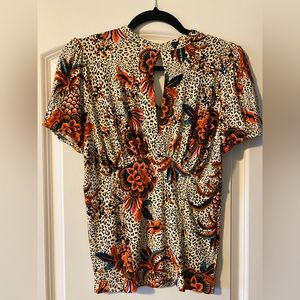 Free People floral cut out blouse size Medium